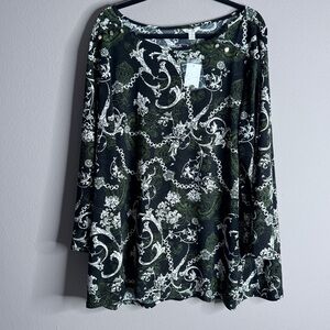 NWT Cato Cest1946 Floral Print 3/4 Sleeve Women’s Size 26/28W Top